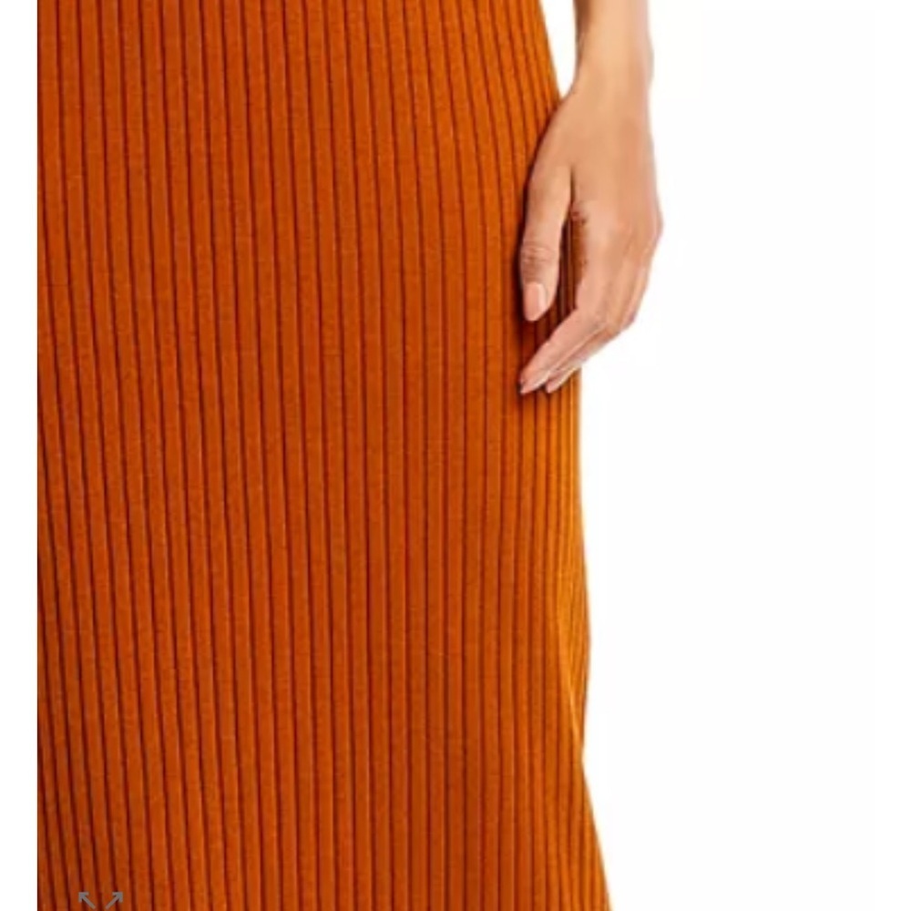 Vince Terracotta Ribbed Razorback Tank Midi Dress - Picture 3 of 8